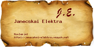 Janecskai Elektra névjegykártya